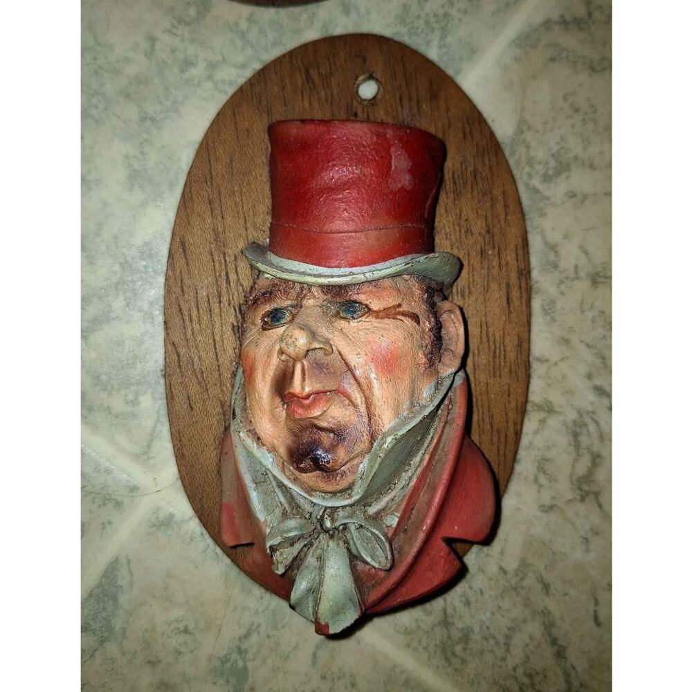 Vintage Bossons Chalkware Head Mr. Micawber 1960's